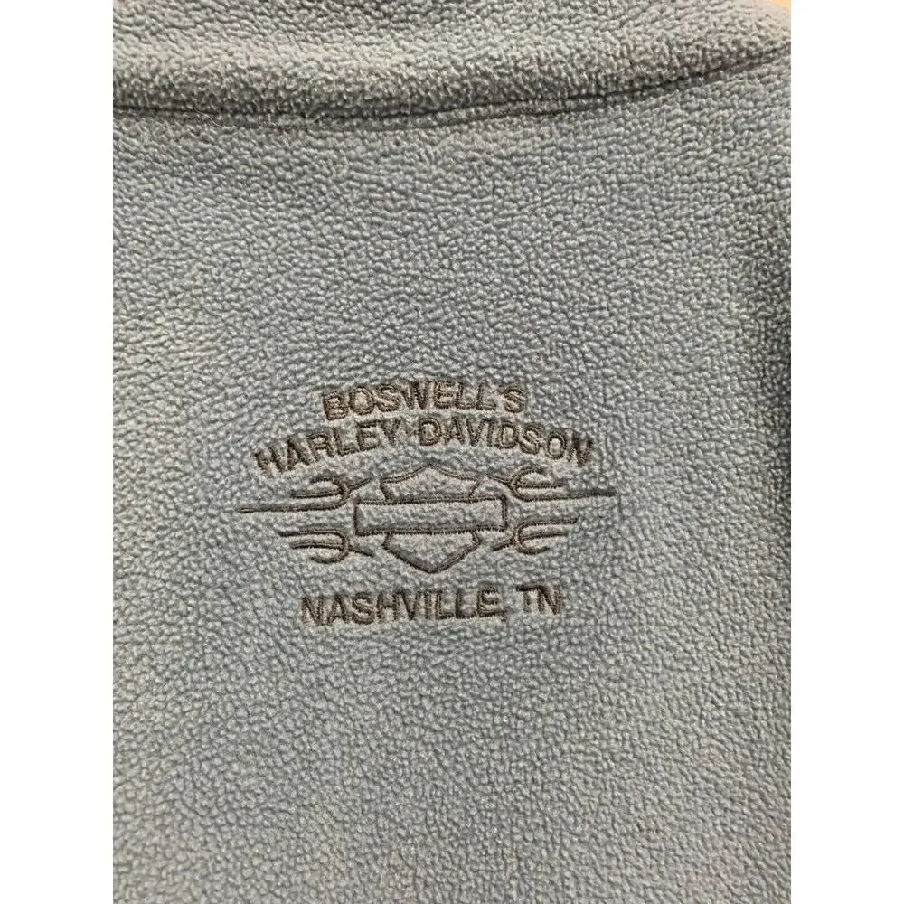 Harley Davidson Nashville Jacket Womens Medium‎ Embroidered Blue Fleece 1/4 zip